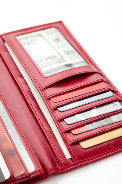 Червоний гаманець — стокове фото