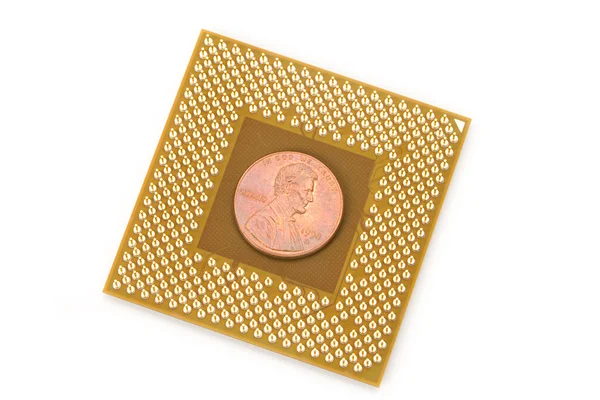 CPU del computer e dollaro — Foto Stock