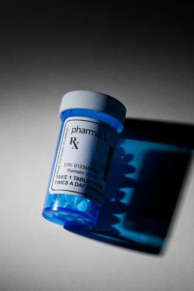 Blue Pill Bottle — Stock Photo, Image