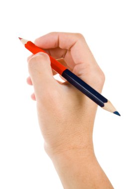 Kırmızı ve mavi kalem