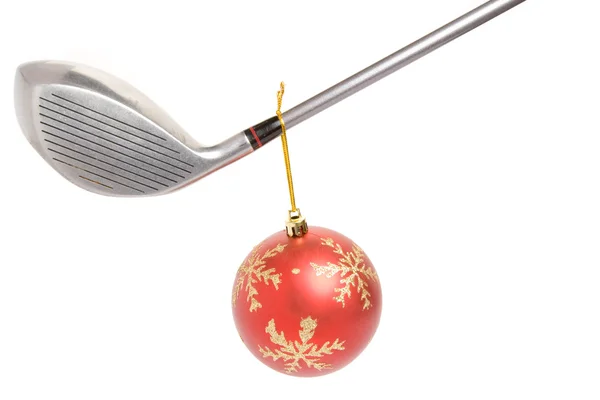 골프 클럽 및 크리스마스 공 — 스톡 사진