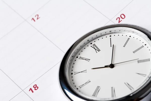 Calendar and clock — Stock Photo, Image