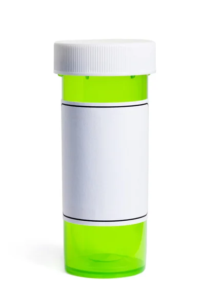 Yeşil hap şişesi — Stok fotoğraf