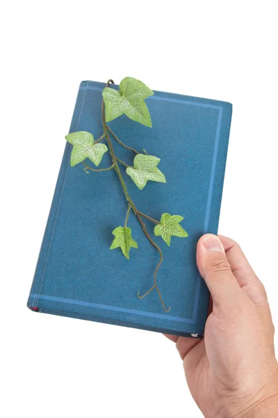 Blue book and Sprout — Stock Photo, Image