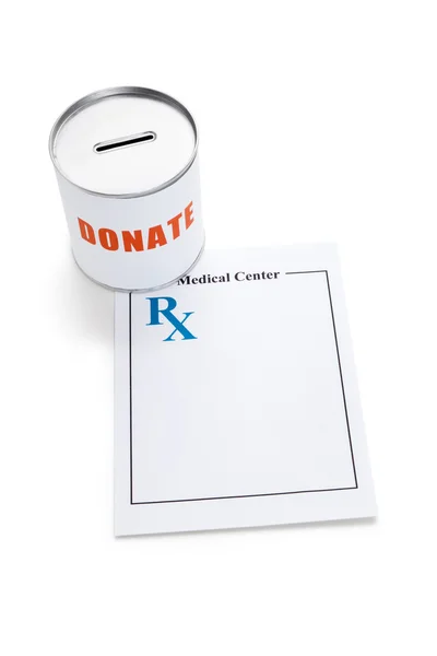 Rezept und Spendenbox — Stockfoto