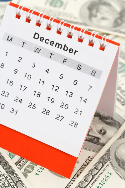 Calendario y dólar — Foto de Stock