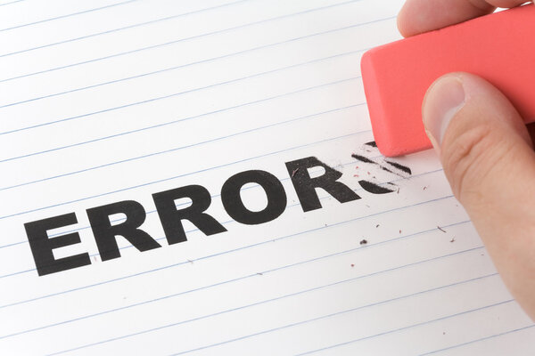 Ошибка ластика и слова
