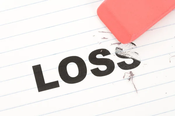 Eraser and word loss — Zdjęcie stockowe