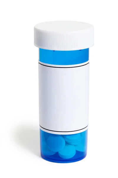Botella de la píldora azul —  Fotos de Stock