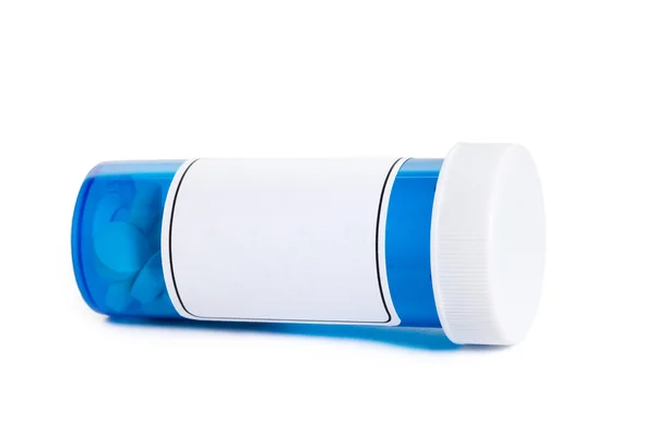 Bouteille de pilule bleue — Photo