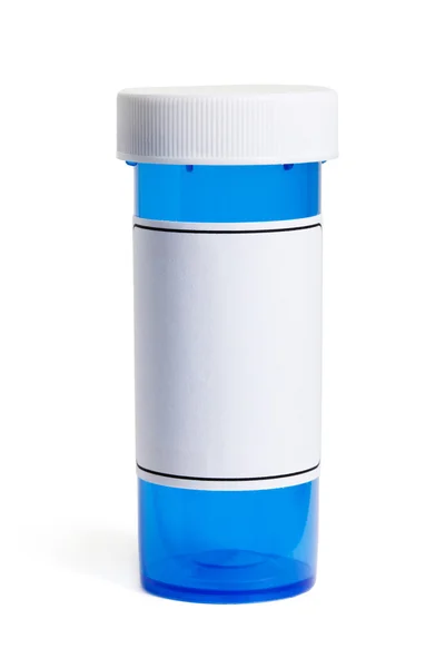 Garrafa de pílula azul — Fotografia de Stock
