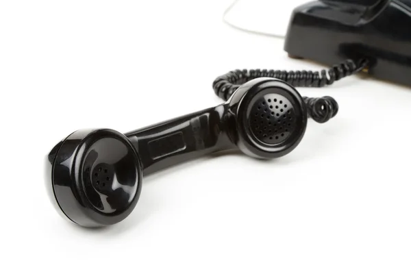 Černý telefonní sluchátko — Stock fotografie