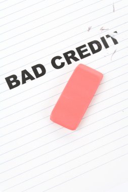 Eraser and word bad credit clipart