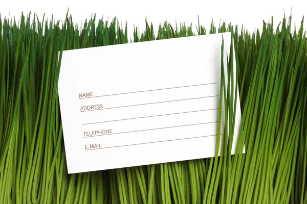 Adressbok och grönt gräs — Stockfoto