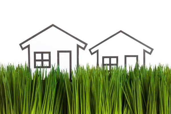 House and green grass — Stock Photo, Image