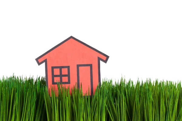Дом и зеленая трава — стоковое фото