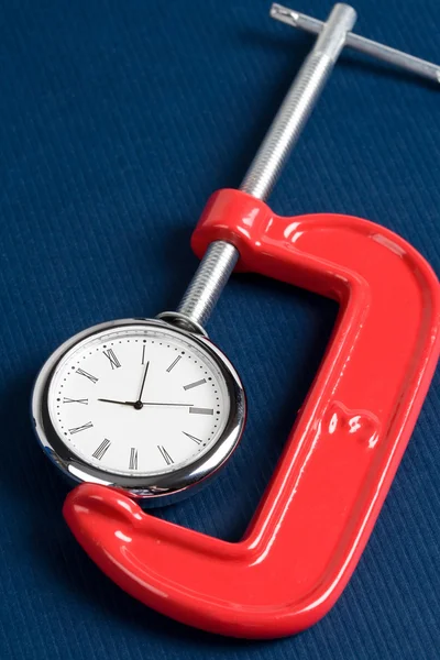 Vise Grip and Clock — Stock Photo, Image