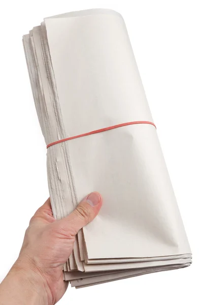 Rollo de periódico en blanco — Foto de Stock