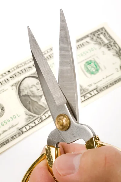 Cutting dollars — Stock Photo, Image
