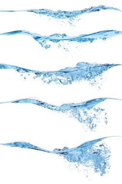 Set of splashing water waves. clipart