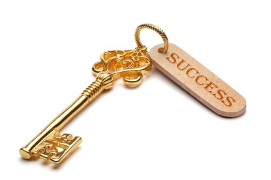 Golden key to success. clipart