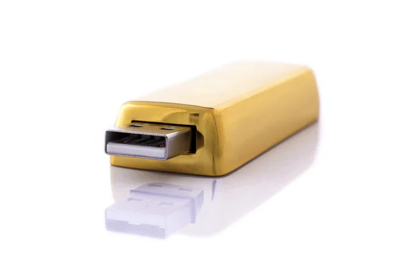 Gold flash drive — Stock Photo, Image