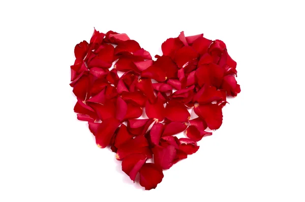 Płatki róż z serca — Zdjęcie stockowe