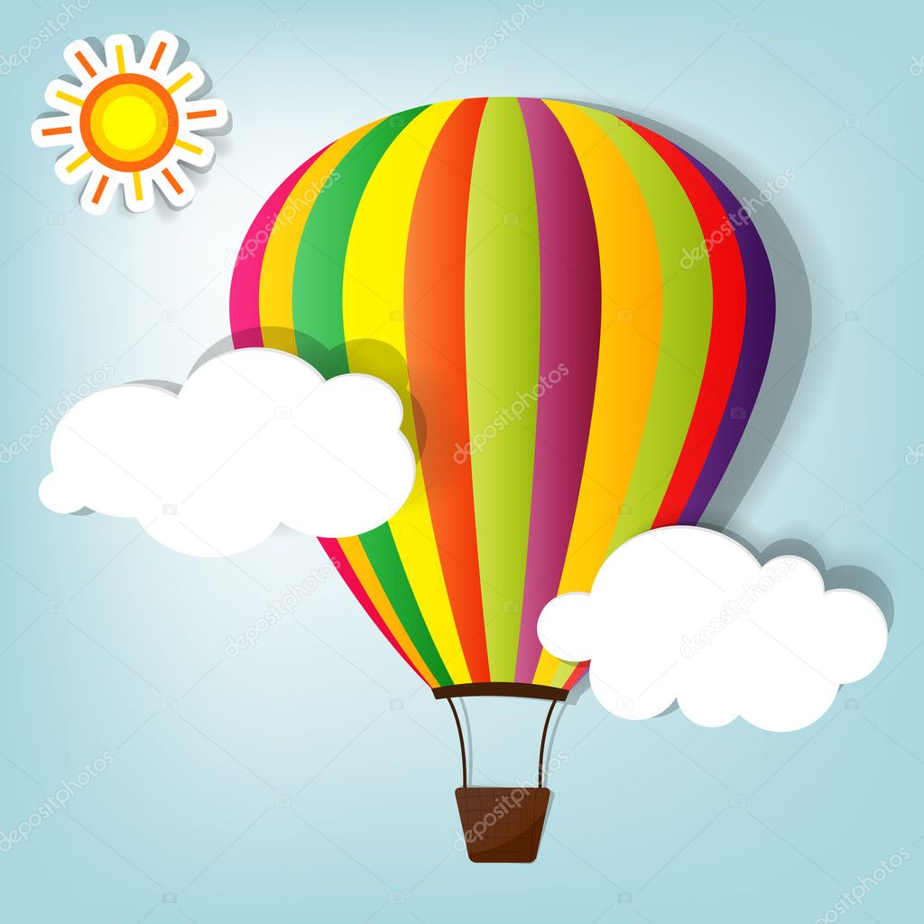 Vector illustration with hot air balloon