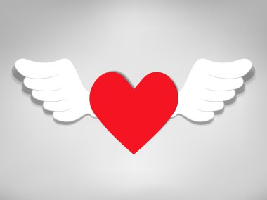 Heart with wings clipart