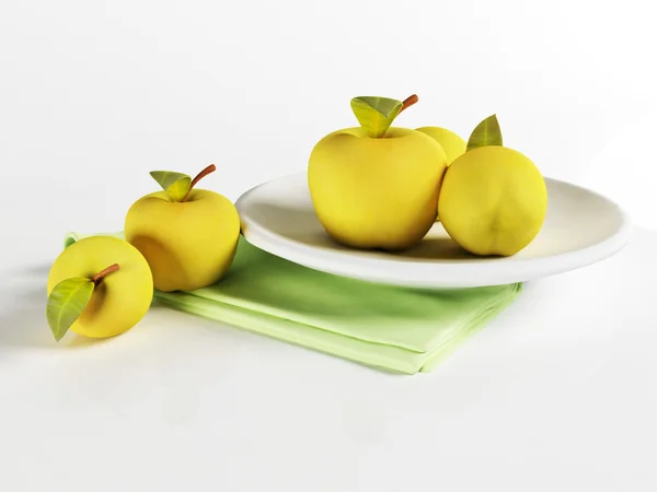 Belles pommes délicieuses sur une assiette — Photo