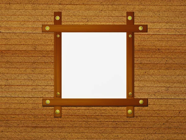 Houten frame aan de muur — Stockfoto
