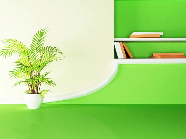 Vacker växt i en vas, rendering — Stockfoto