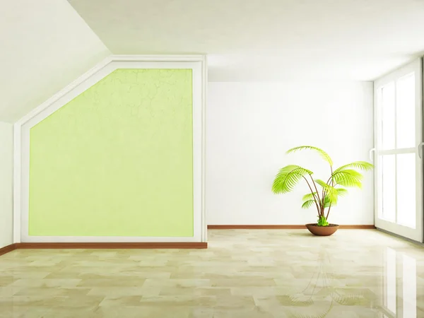 Tree in an empty room — Stock Photo, Image