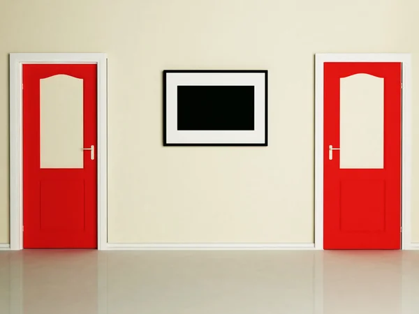 Dveře a obrázek — Stock fotografie