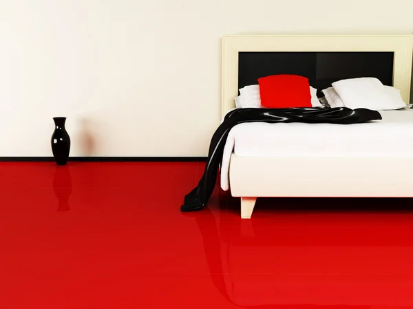 Luxuriöses Bett im Innenraum — Stockfoto