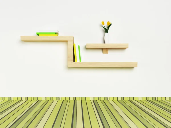 Interieur design scène met een plank — Stockfoto