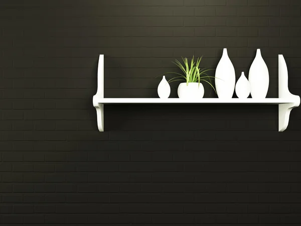 A nice shelf with the vases — Stock Photo, Image