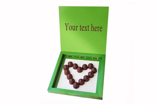Uma caixa com os chocolates para Valentine — Fotografia de Stock