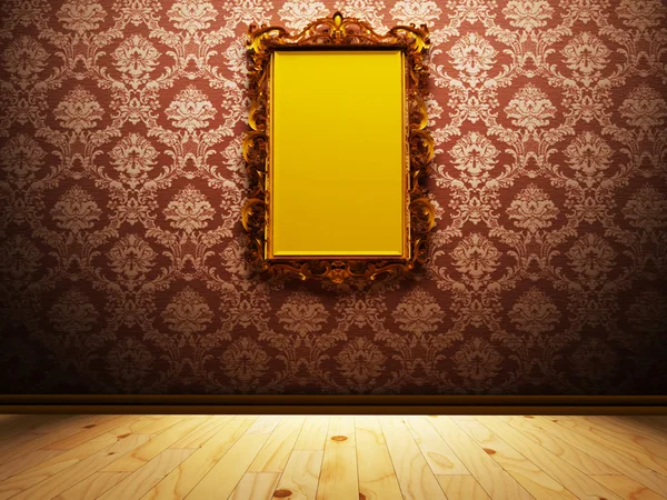 Interior design scene with a royal mirror — Stock Photo, Image