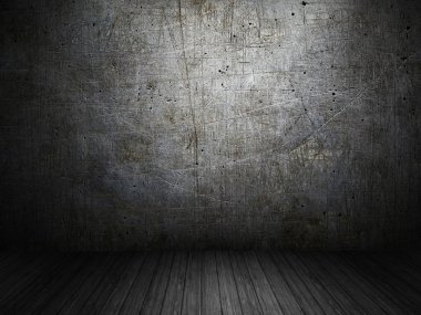 Dark and gloomy empty room clipart