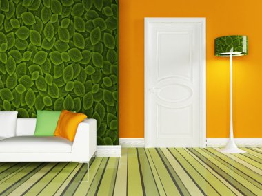 Interior design scene clipart