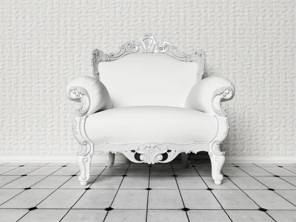 Uma bela cadeira branca no quarto — Fotografia de Stock