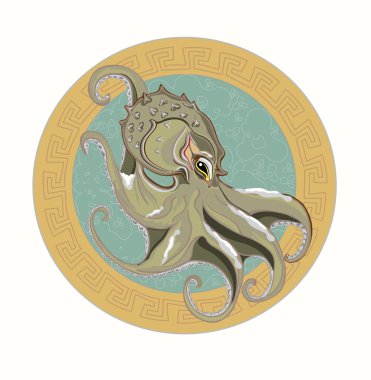 Gray octopus clipart