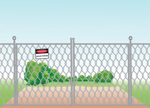Сетчатый забор — стоковый вектор