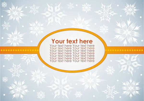 New Year background with snowflakes and text frame — Stock Vector