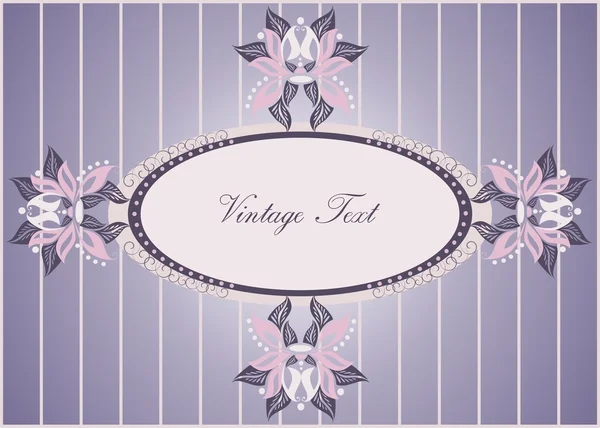 Vintage vector decorative background with flower ornament and text — Stock Vector