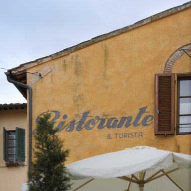 Restaurant sign (Ristorante) on a building clipart