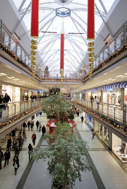 Interior of a shopping mall clipart