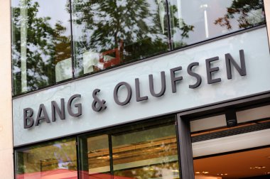 Exterior of a Bang & Olufsen store clipart