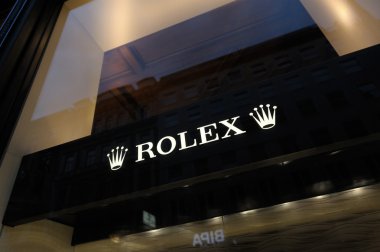 Sign of the Rolex store in Vienna clipart